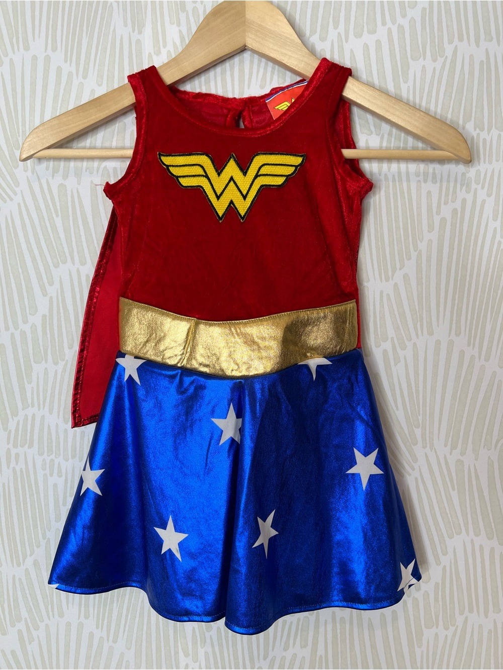 DC Comics Wonder Woman Costume Dress Girls Red Blue Gold Superhero Cape Dress